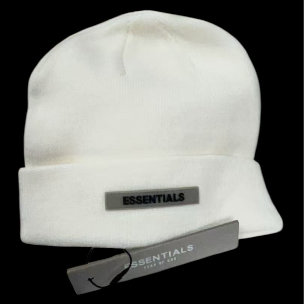 Essentials Fear of God White Knit Beanie NWT One Size Streetwear Unisex